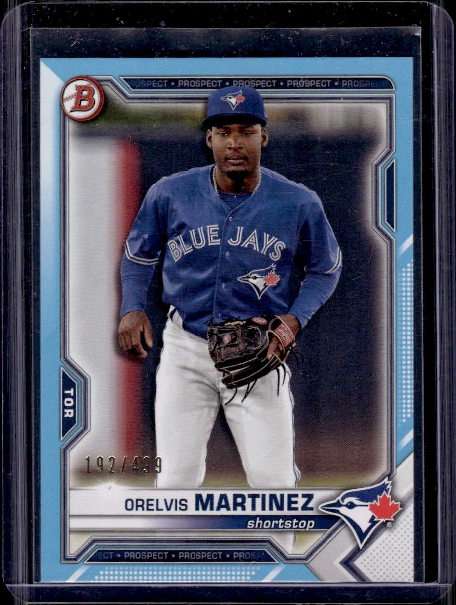 Orelvis Martinez 2021 Bowman Sky Blue (#192/499) Parallel #BD-38