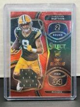 Christian Watson 2022 Panini Select Draft Selections Patch Red Prizm Rookie RC Insert Parallel #DS-1