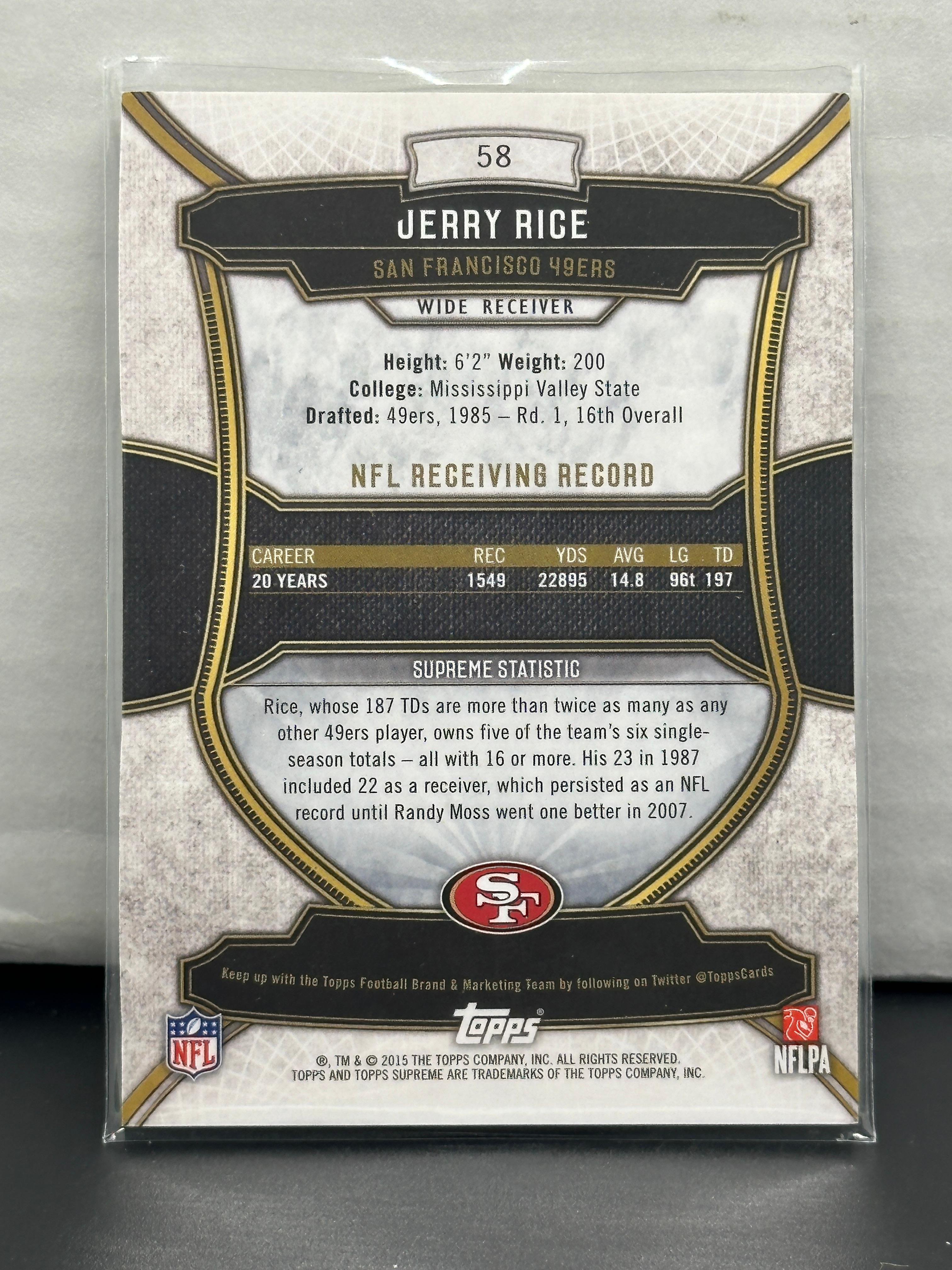 Jerry Rice 2015 Topps Supreme #58