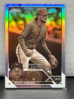 Brice Turang 2023 Topps Chrome Sepia Refractor Rookie Debut RC #USC119