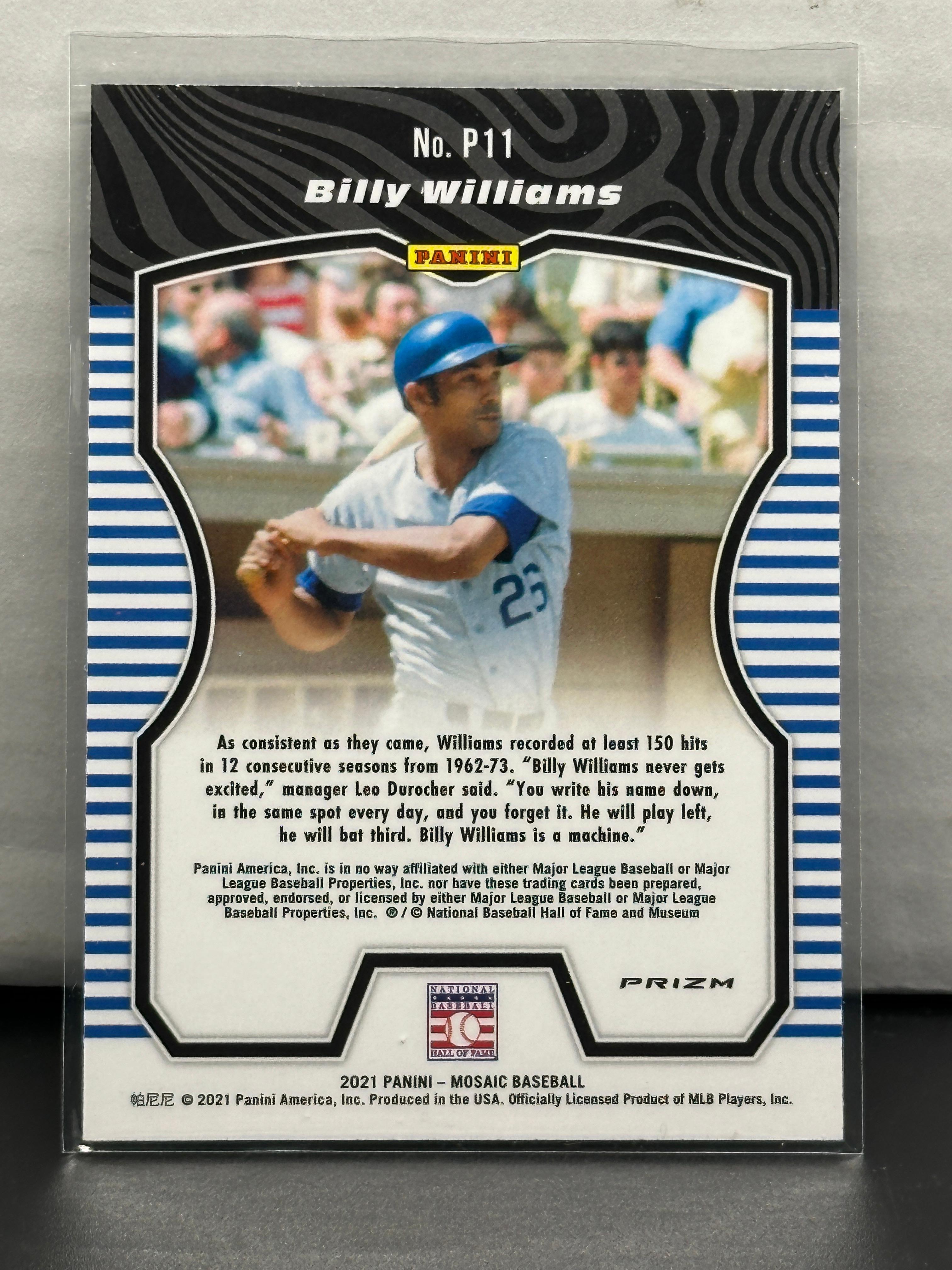 Billy Williams 2021 Panini Mosaic Producers Green Mosaic Prizm Insert Parallel #P11