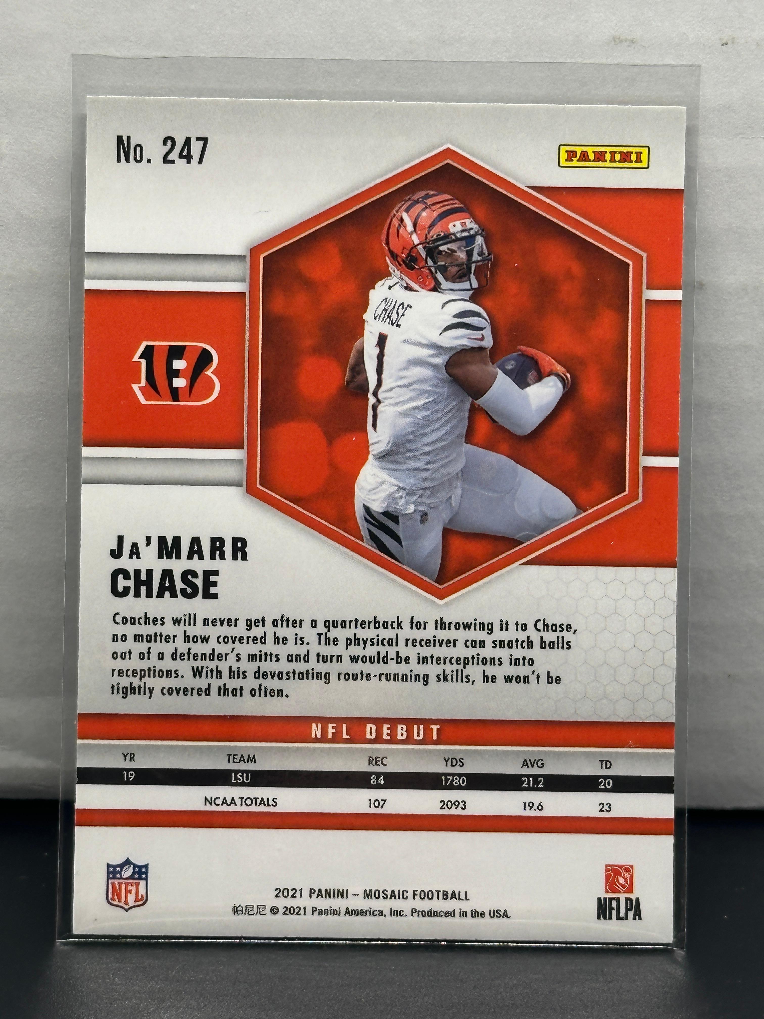 Ja'Marr Chase 2021 Panini Mosaic NFL Debut Rookie RC #247