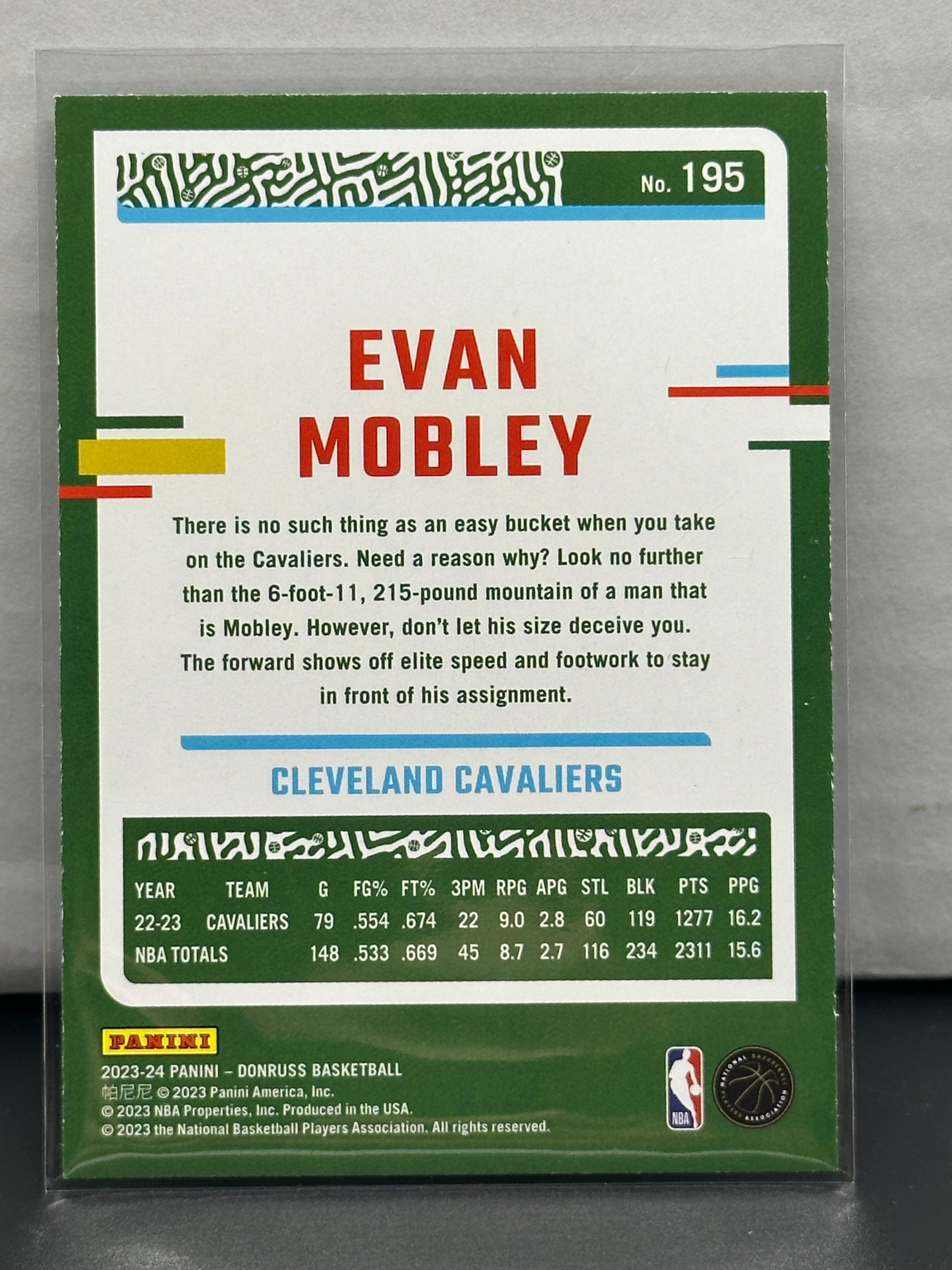 Evan Mobley 2023-24 Panini Donruss Green Lazer #195