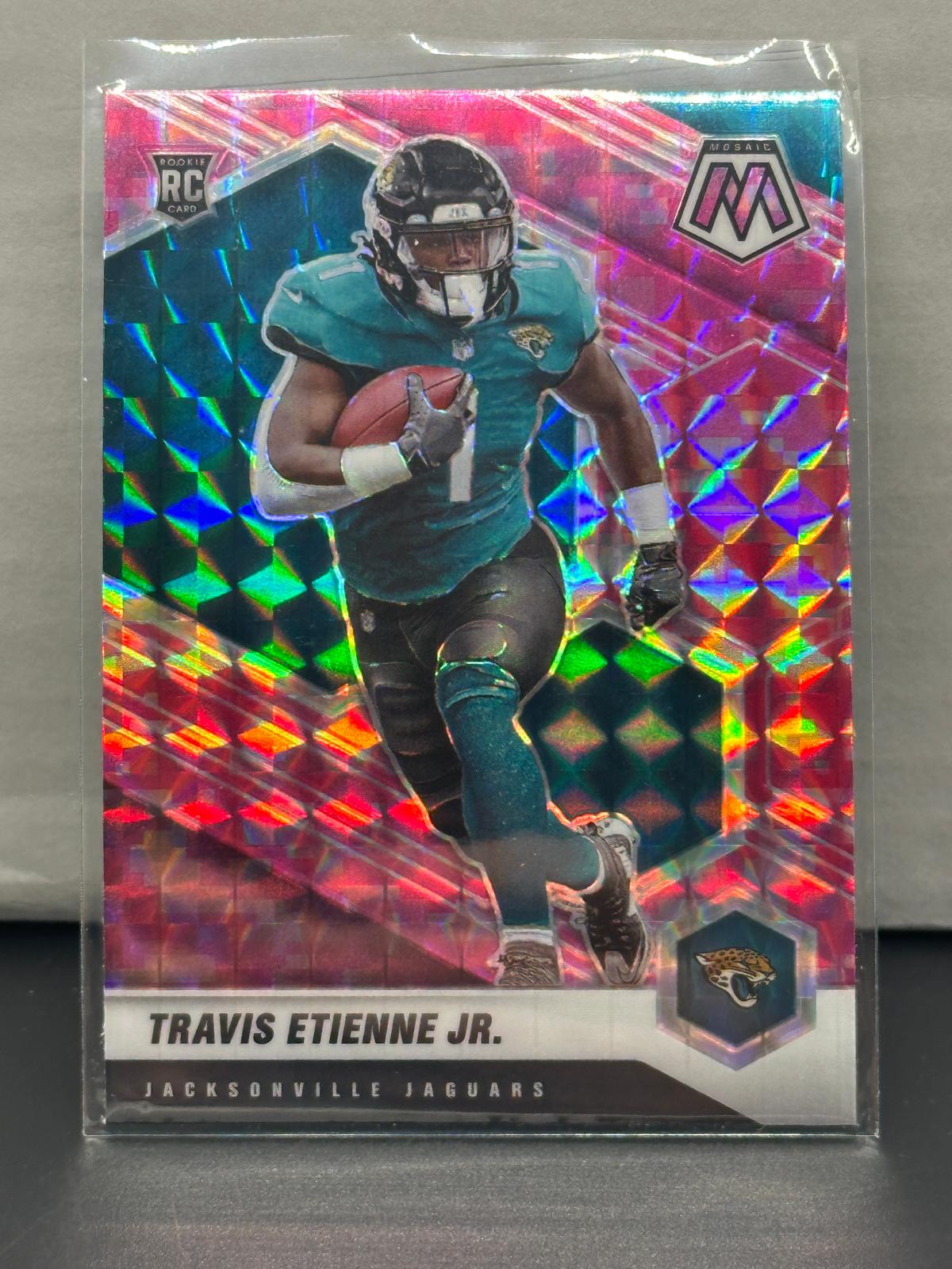 Travie Etienne Jt. 2021 Panini Mosaic Pink Mosaic Prizm Rookie RC #314