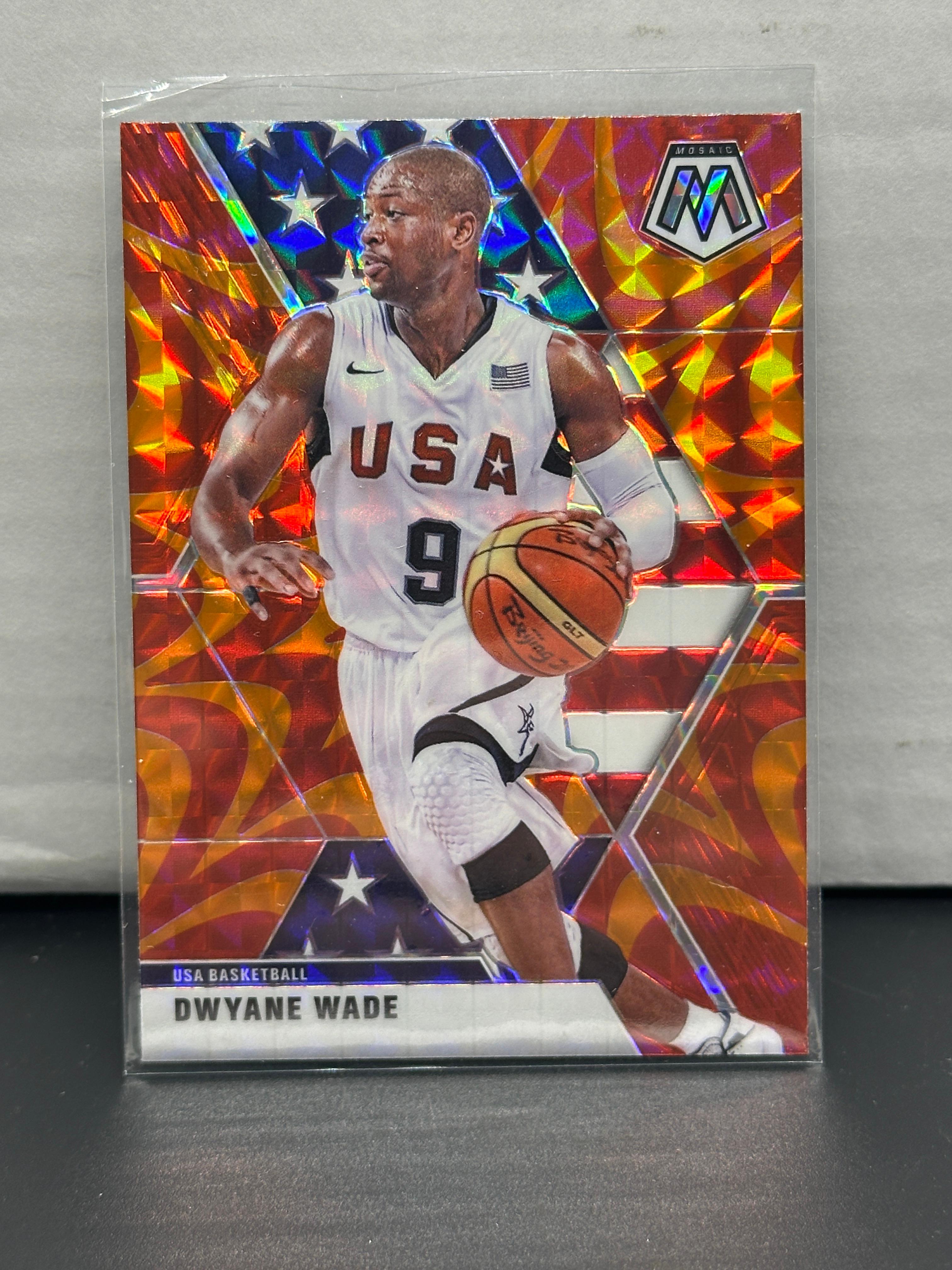 Dwayne Wade 2019-20 Panini Mosaic Orange Reactive Prizm #259