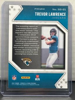 Trevor Lawrence 2021 Panini Rookies and Stars Star Studded Red Plaid Prizm Rookie RC Insert #SS-21