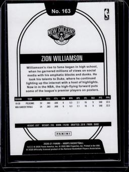 Zion Williamson 2020-21 Panini NBA Hoops #163