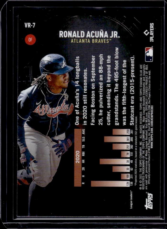 Ronald Acuna Jr. 2021 Topps Stadium Club Virtual Reality Insert #VR-7