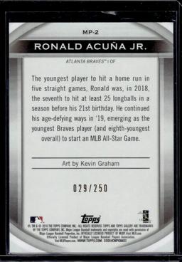 Ronald Acuna Jr. 2019 Topps Gallery Masterpiece Green Border (#29/250) Insert Parallel #MP-2