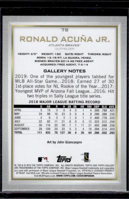 Ronald Acuna Jr. 2019 Topps Gallery Artist Proof Parallel #78