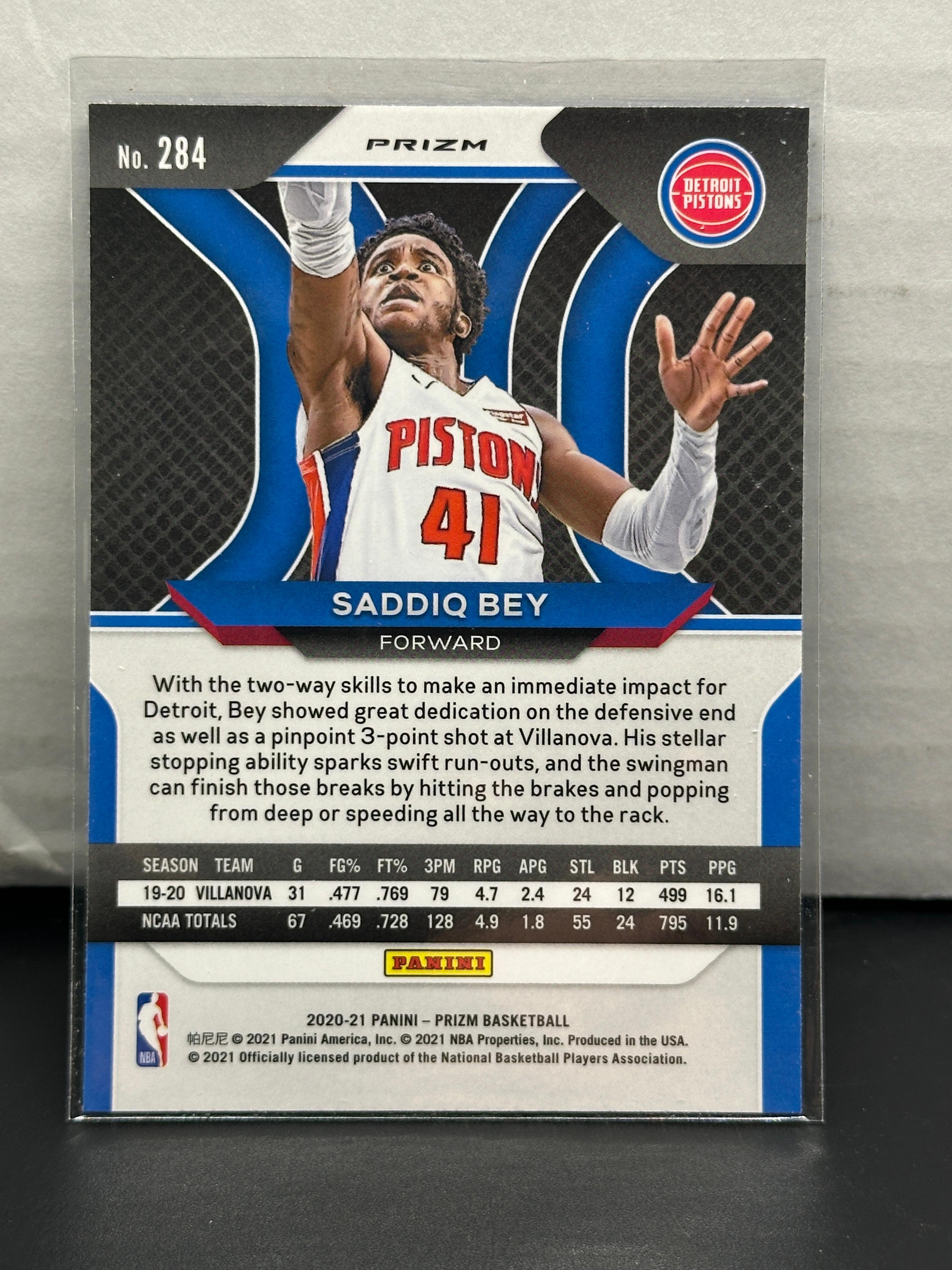 Saddiq Bey 2020-21 Panini Prizm Red White Blue Prizm Rookie RC #284