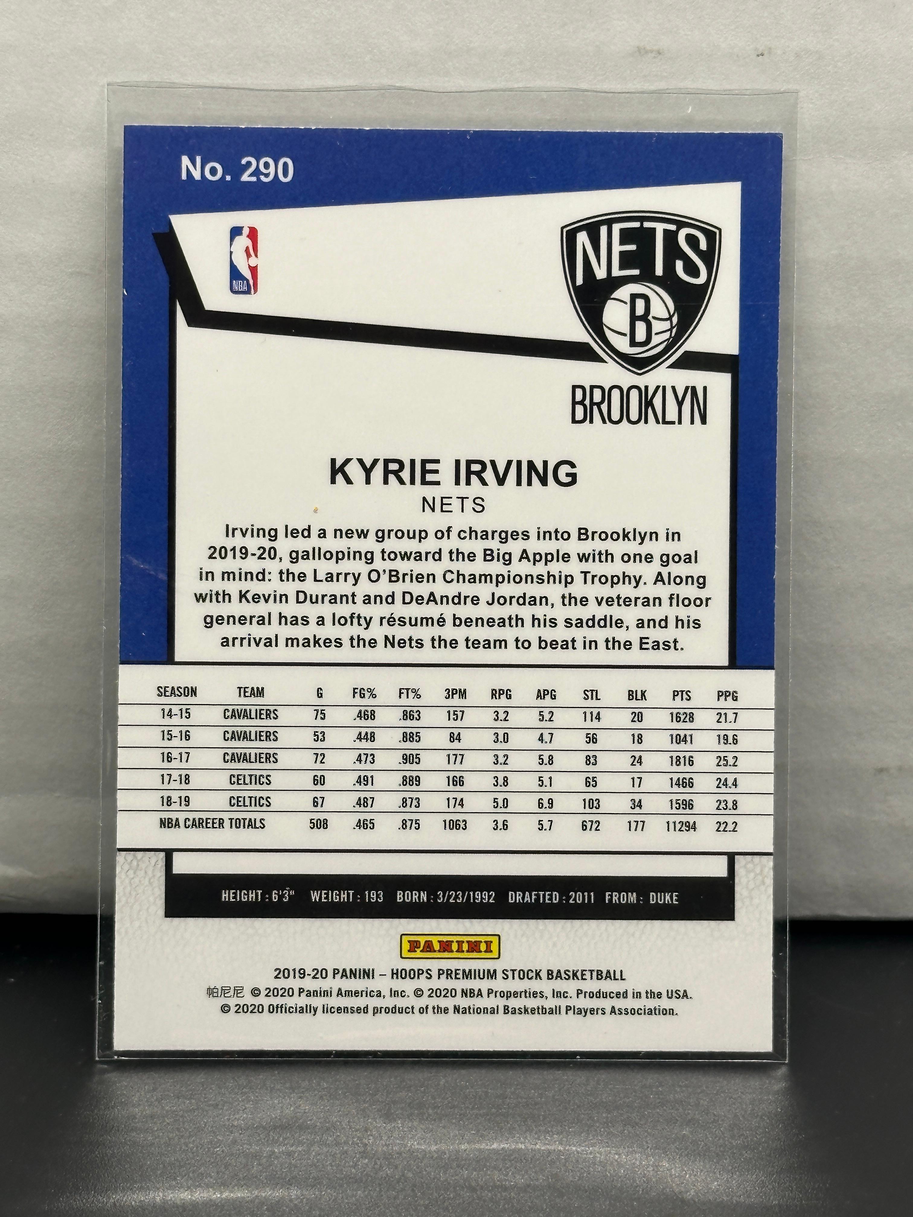 Kyrie Irving 2019-20 Panini Hoops Premium Stock #290