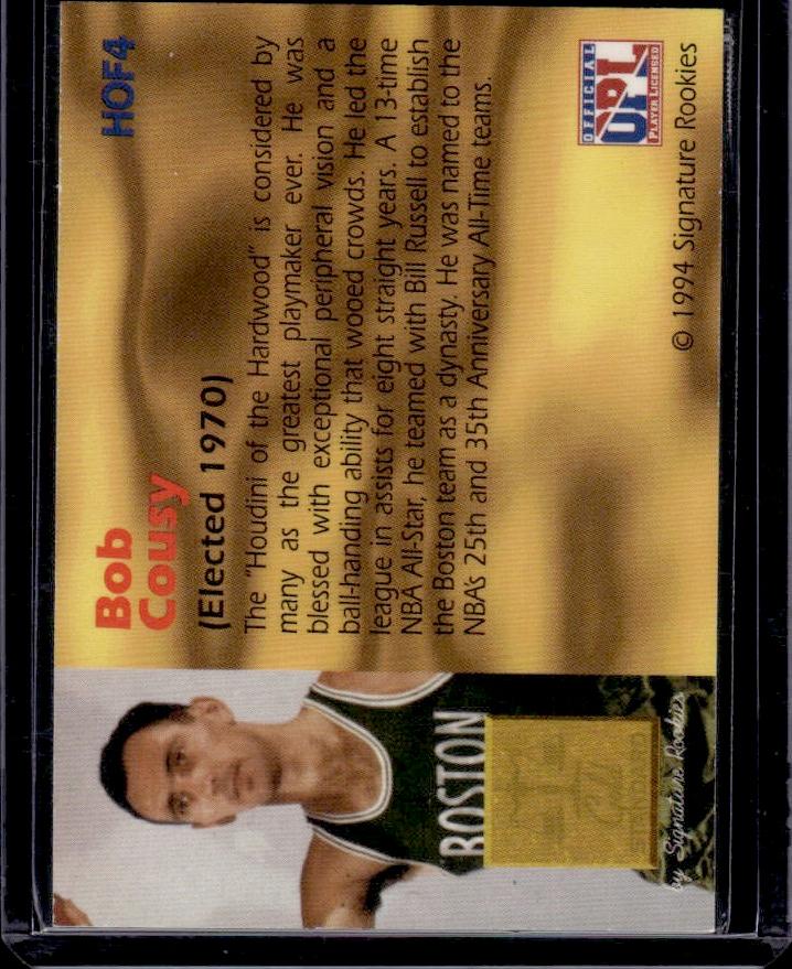 Bob Cousey 1994 Signature Rookies Hall of Fame 1 of 20,000 #HOF4