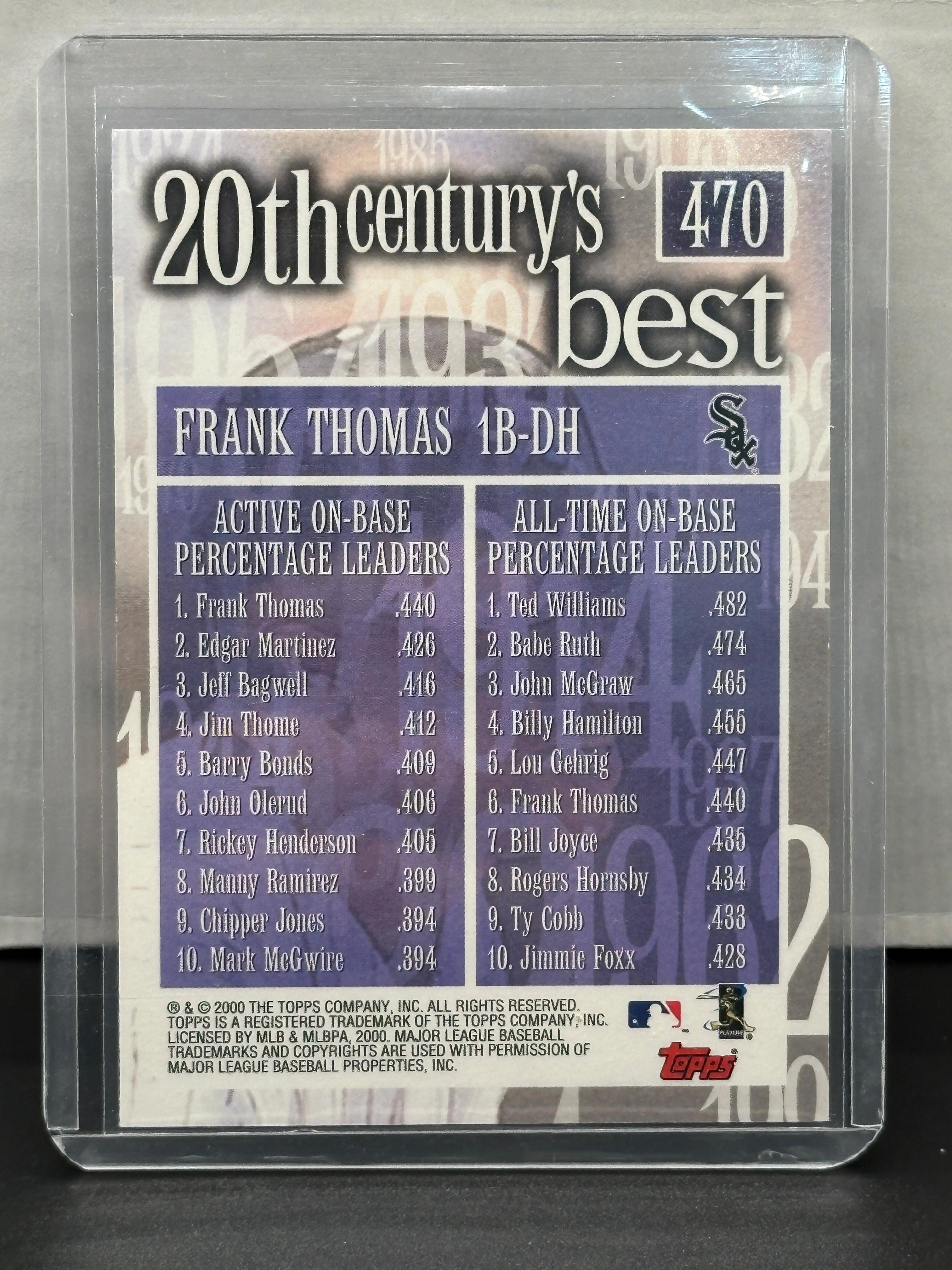 Frank Thomas 2000 Topps Century's Best #470