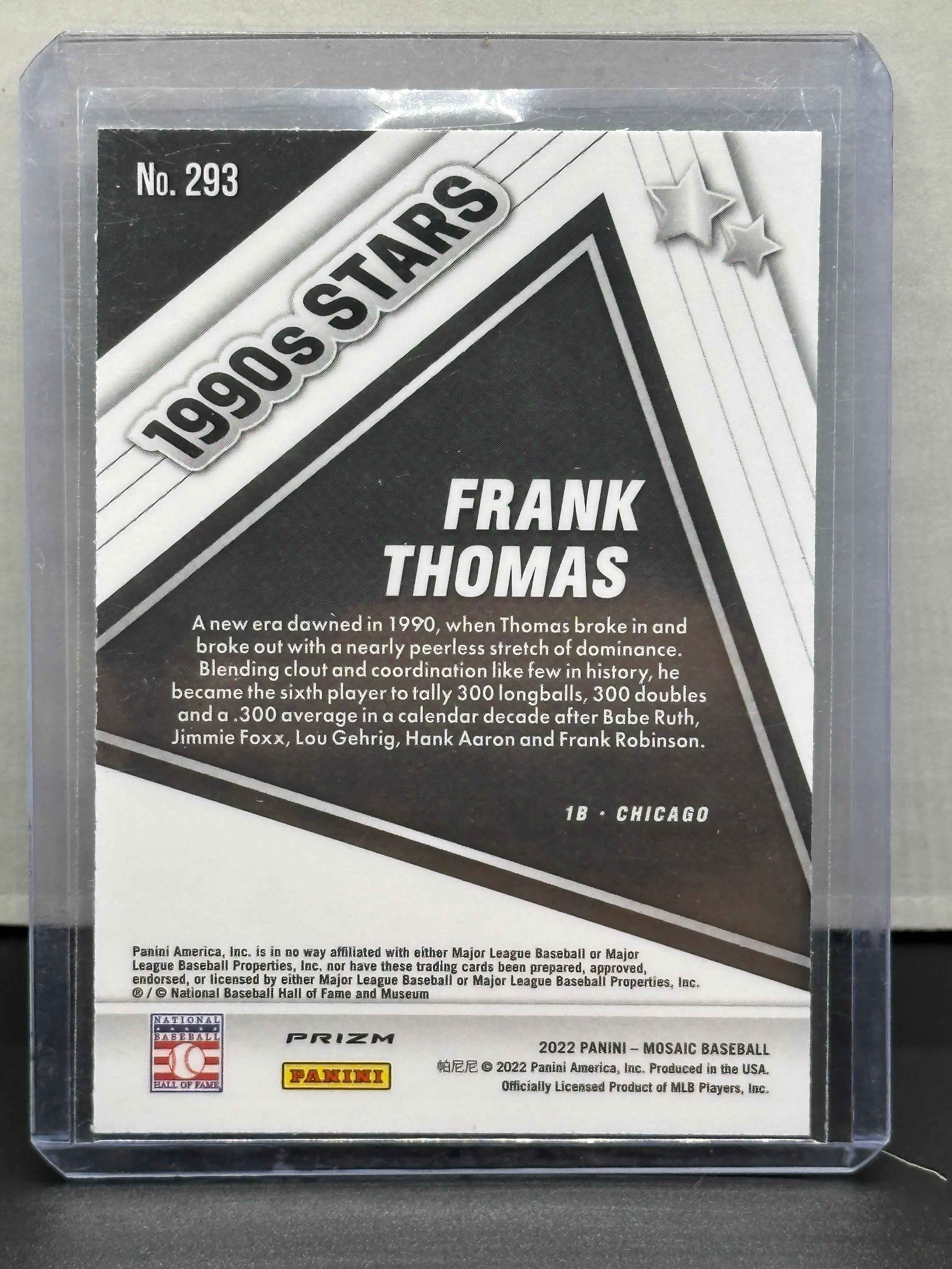 Frank Thomas 2022 Panini Mosaic Green Mosaic Prizm 1990's Stars Parallel #293