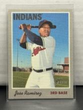 Jose Ramirez 2019 Topps Heritage Cloth Sticker Insert SP #9