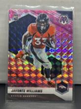 Javonte Williams 2021 Panini Mosaic Pink Mosaic Prizm Rookie RC #315