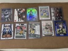 Lot of 10 NFL Cards - Rodgers, Prescott, McNabb RC, Dotson RC, Brees, Watson RC