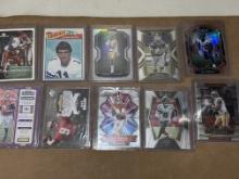 Lot of 10 NFL Cards - Dobbins Red Blue DC Prizm RC, Brees, McNabb Silv. Sig RC