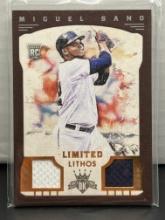 Miguel Sano 2016 Panini Diamond Kings Limited Lithos Dual (#74/99) Patch Rookie RC Insert #LL-MS