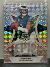 Jalen Hurts 2024 Panini Mosaic Epic Performers Silver Prizm Insert #EP-JH