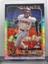Jung Hoo Lee 2024 Topps Chrome Logofractor Refractor Rookie RC #201