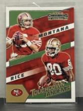 Joe Montana Jerry Rice 2022 Panini Contenders Touchdown Tandems Insert #TDT-SF9