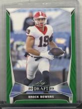 Brock Bowers 2023 Leaf Draft Green Rookie RC Parallel #18