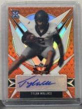 Tylan Wallace 2021 Leaf Valiant Rookie RC Orange (#50/50) Refractor Auto #BA-TW1