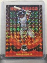 Ronald Acuna Jr. 2022 Panini Mosaic Hot Sauce Green Mosaic Prizm Insert #HS-4