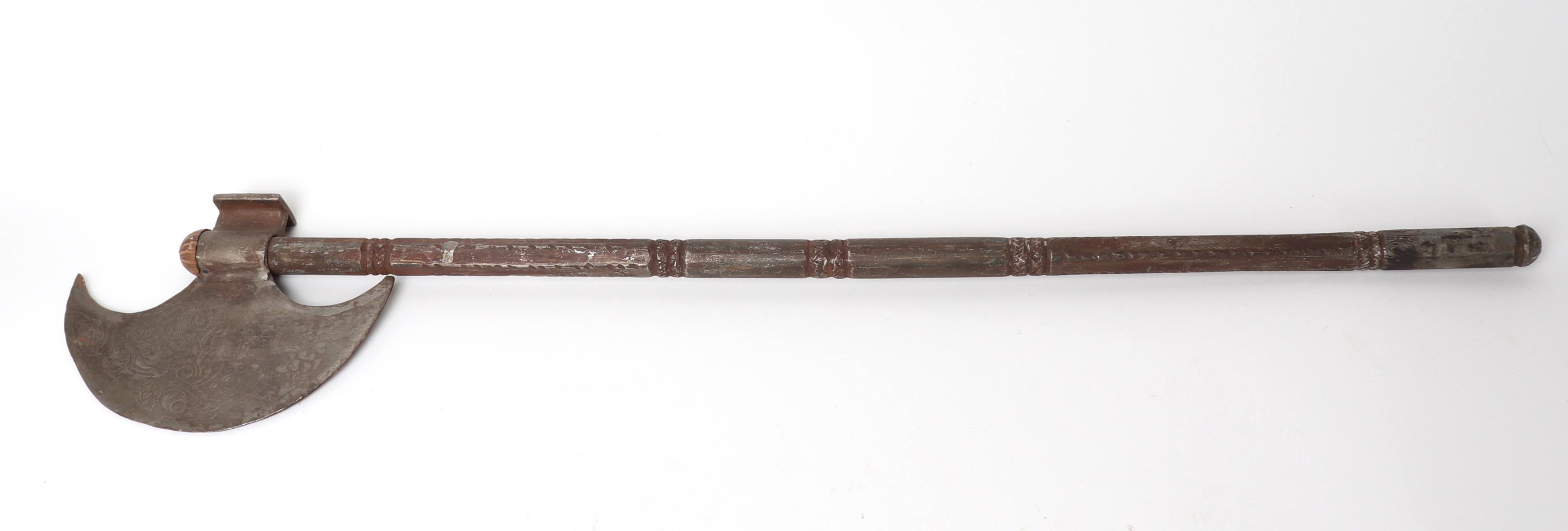 Oversized Engraved Indian Tabar Axe