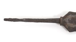 Indonesian Spear Head w/ Figural Scabbard