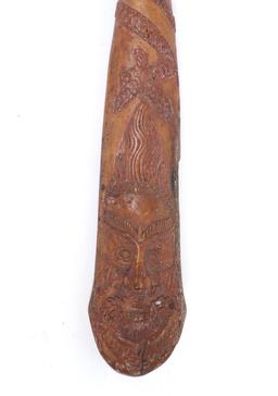 Indonesian Spear Head w/ Figural Scabbard