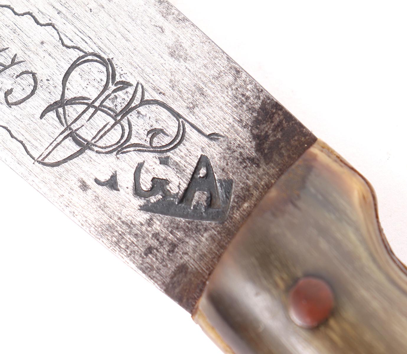 Engraved Mexican Eagle Head Machete Sword w/ Scabbard