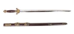 Chinese Jian Straight Sword with Scabbard