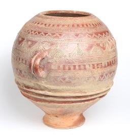 African Decorated Ceramic Storage Vessel