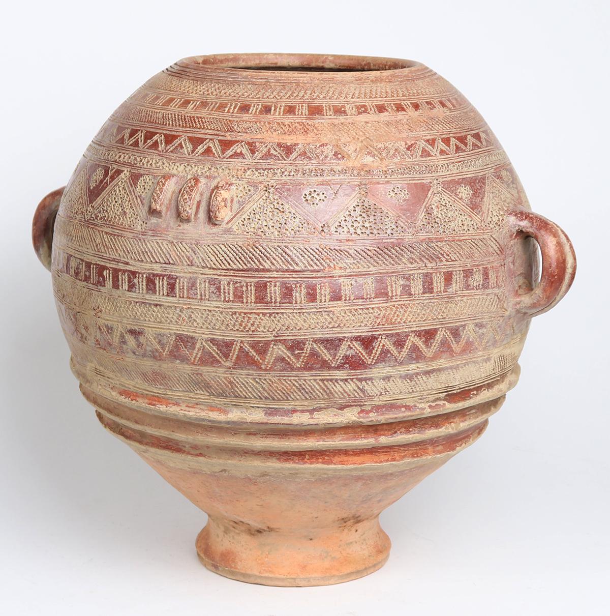 African Decorated Ceramic Storage Vessel