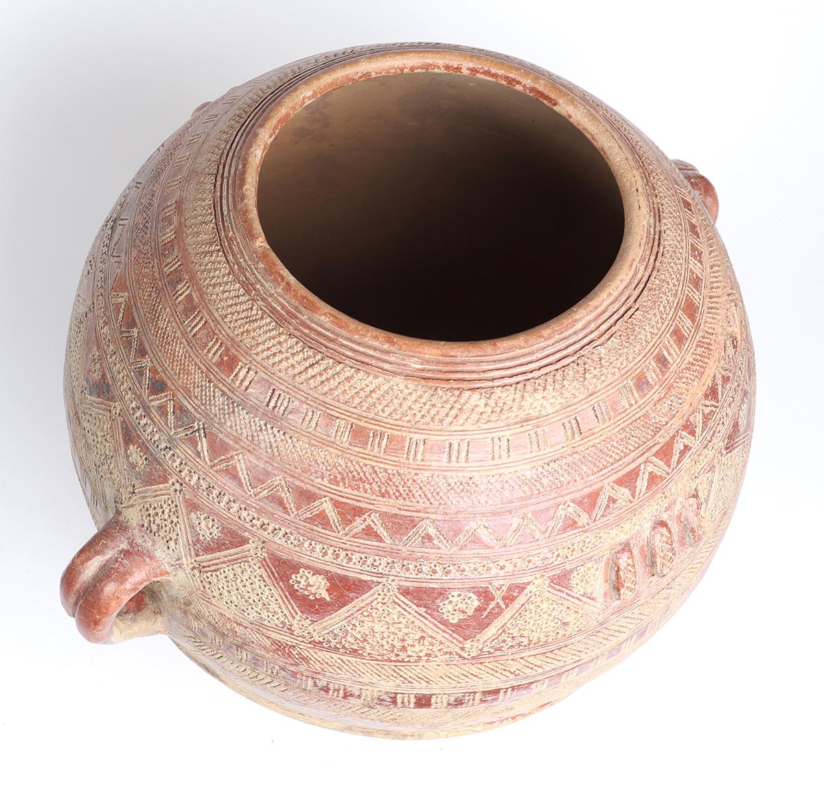 African Decorated Ceramic Storage Vessel