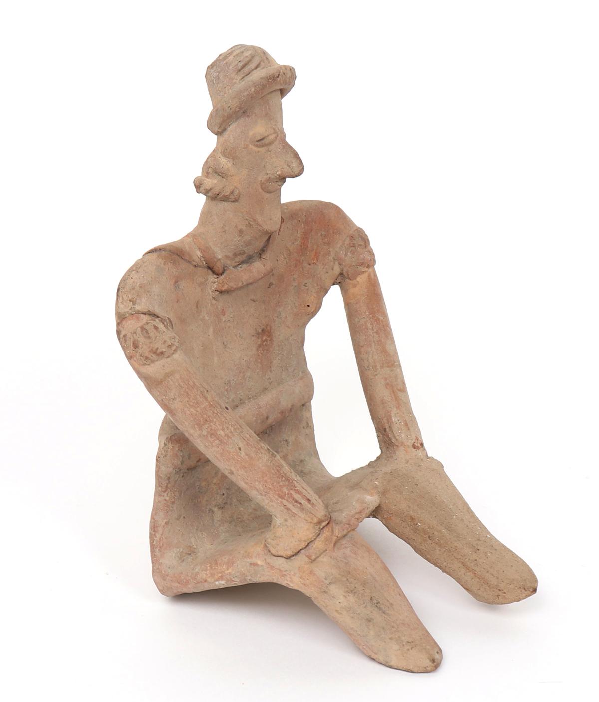 Pre-Columbian Colima Seated Figure, 300 BCE - 300 CE