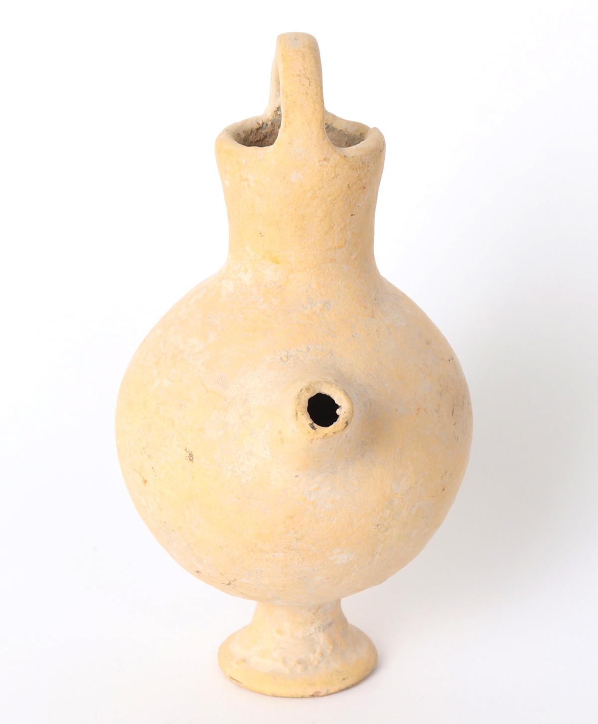 Holyland Ochre Painted  Handled Pouring Vessel