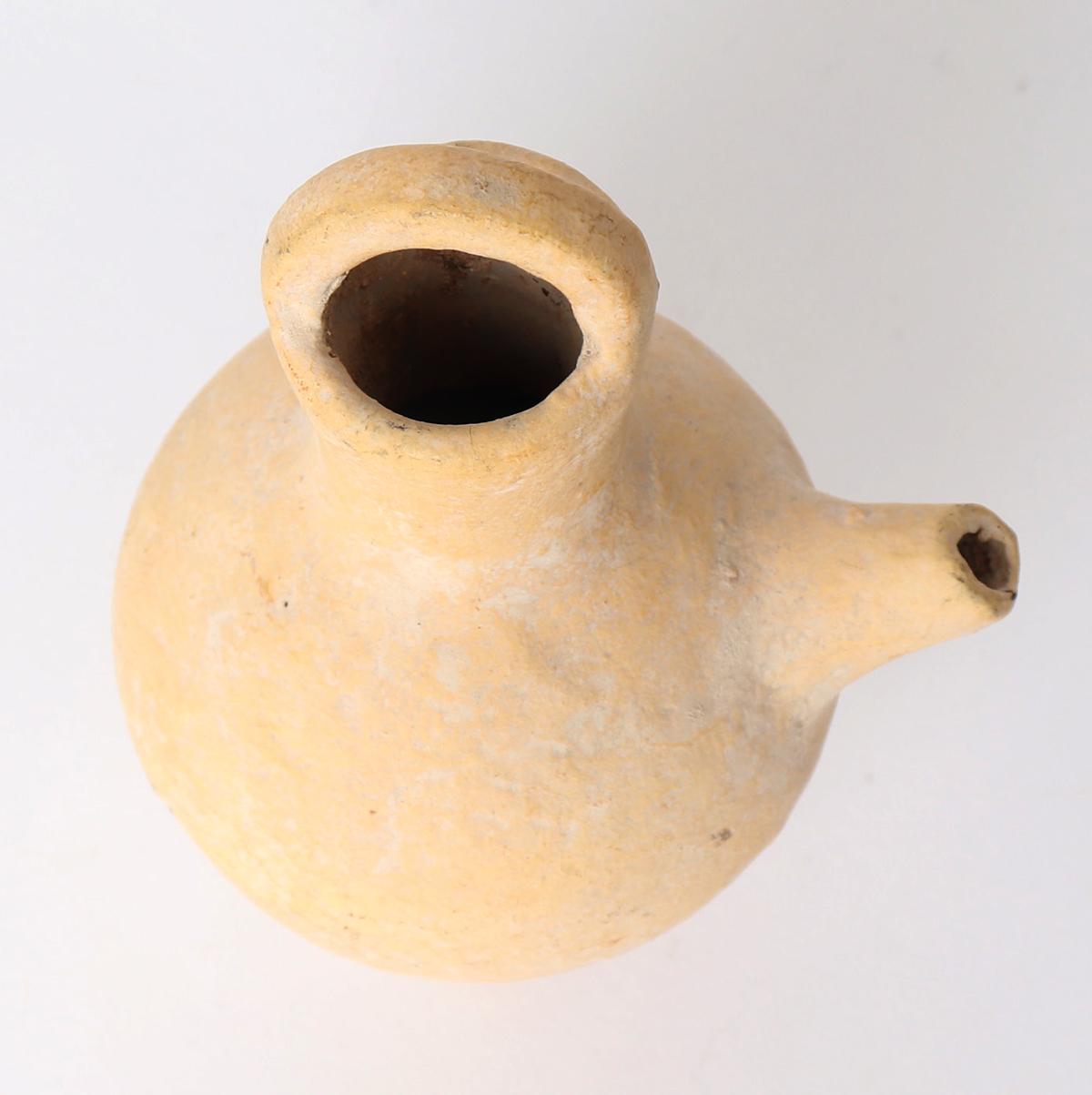 Holyland Ochre Painted  Handled Pouring Vessel