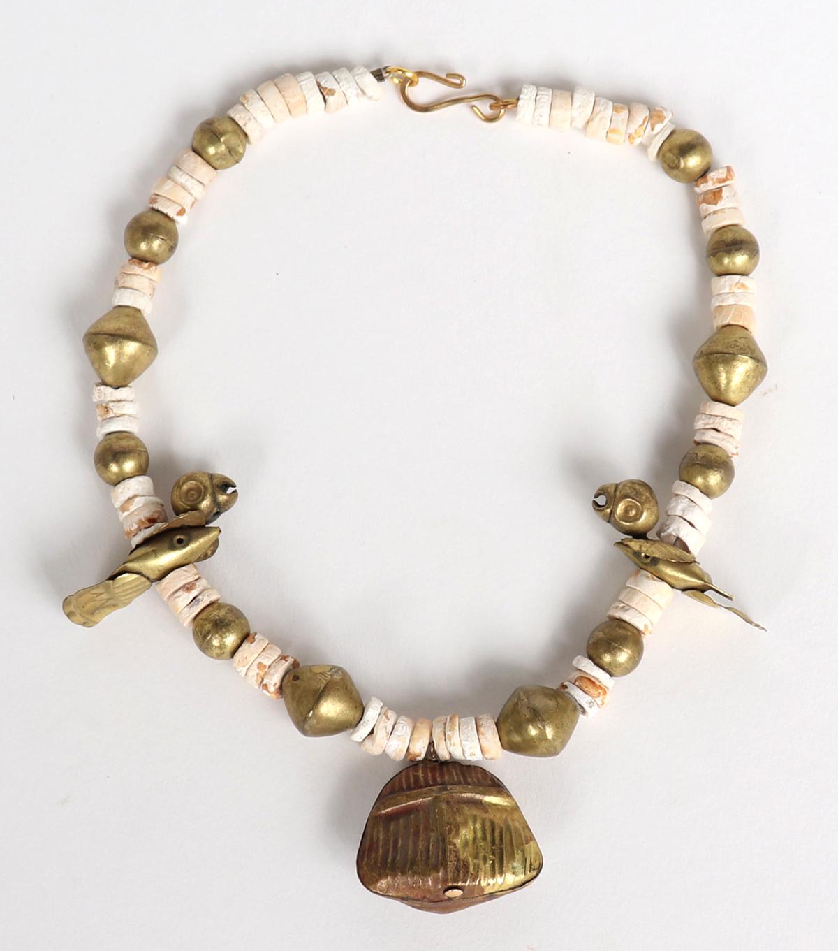 Pre-Columbian Moche Tumbaga & Shell Necklace 200-700 CE