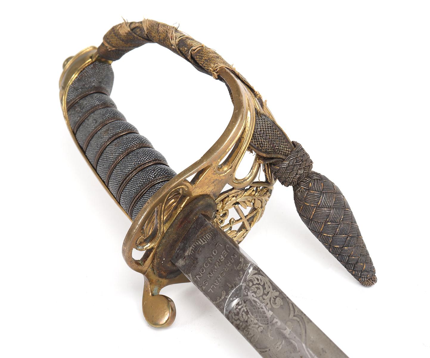 British  Signed General Officer's Sword w/ Scabbard, 1860-1901