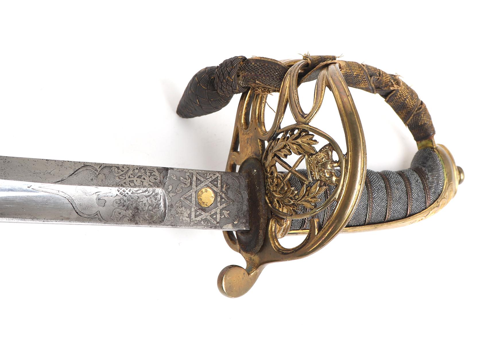British  Signed General Officer's Sword w/ Scabbard, 1860-1901
