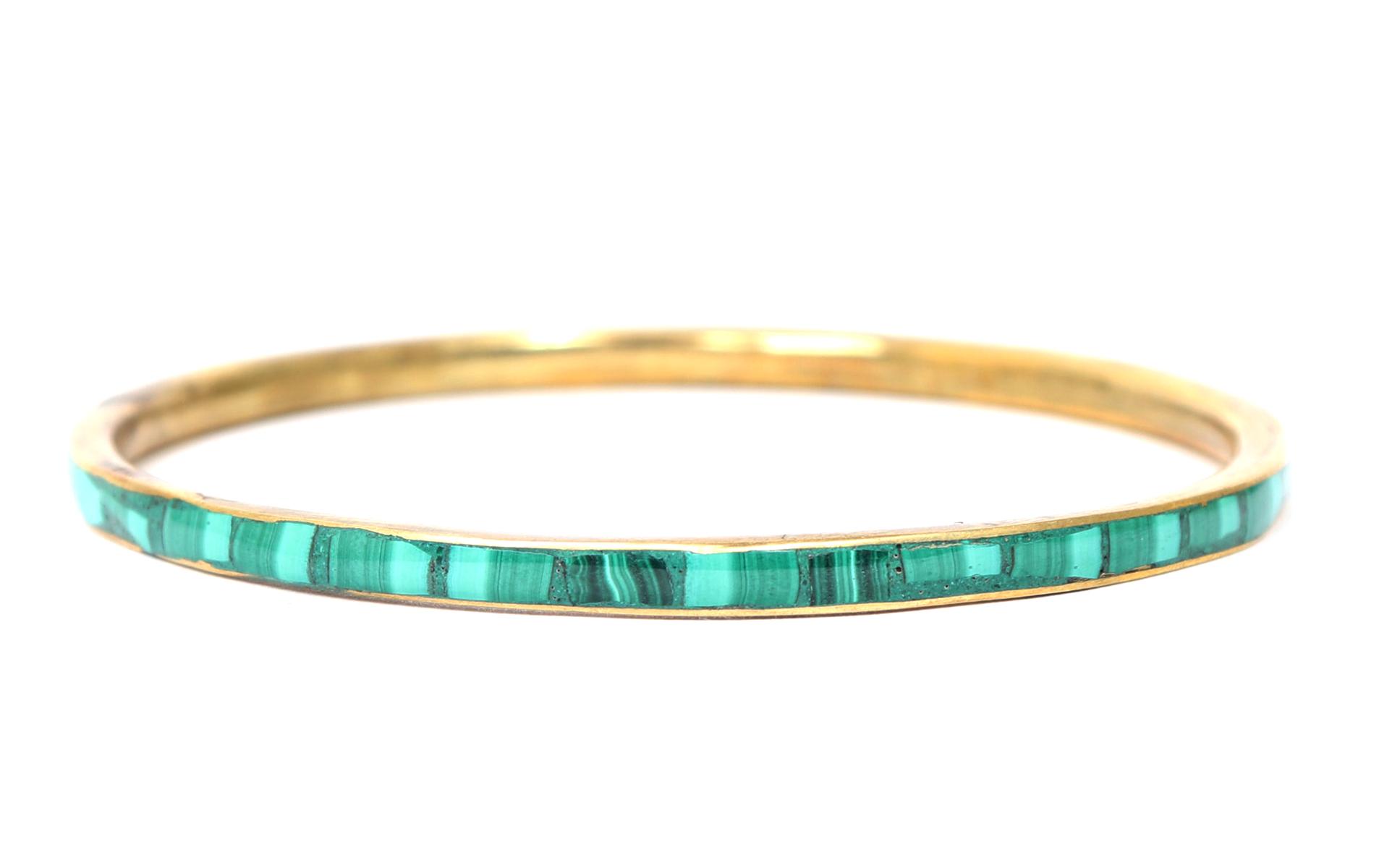 Beautiful Malachite Mosaic Bangle Bracelet