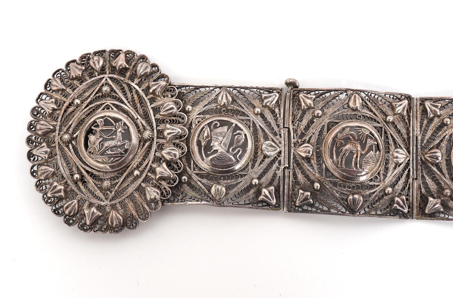 Silver Egyptian Belt, Circa 1930's