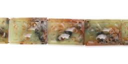 Finely Detailed Chinese Jade Belt, Repeating Dragons