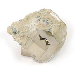 Pyrite Cube on Basalt