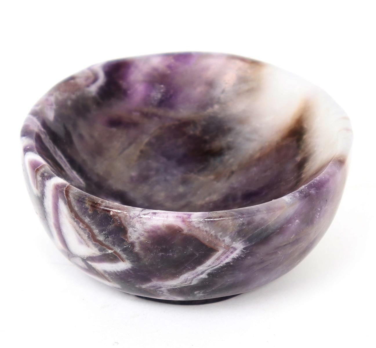Gorgeous Marbled Amethyst Carved Bowl