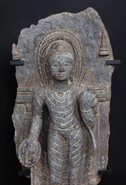 12th C. Indian Pair Goddess Tara and Buddha Stele